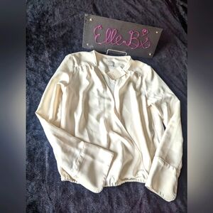 NWT A New Day Cream Long Sleeve Bouse XS **FLAWED ITEM**